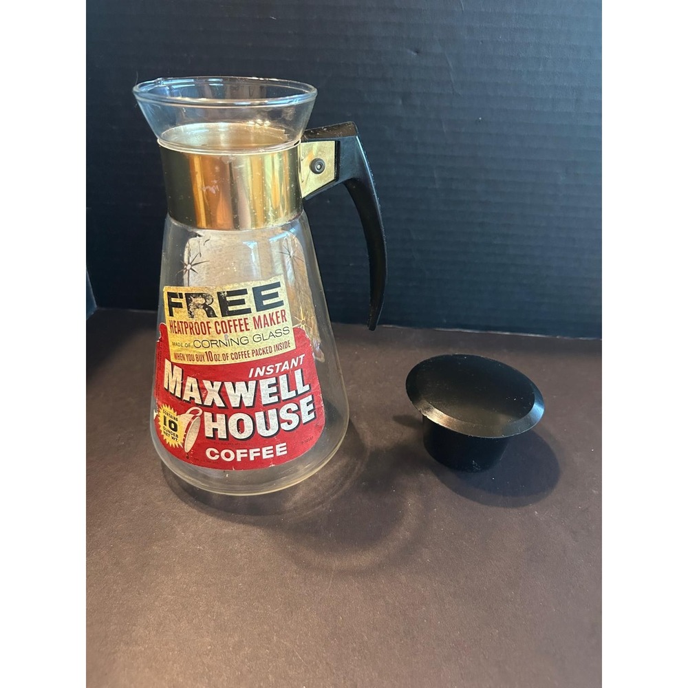 Vintage 1960s/70s Maxwell House Corning Glass Coffee Maker 10oz Advertising